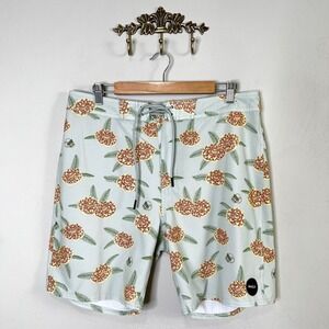RVCA Luke Pelletier Special Edition Skull Floral Board Short Swim Trunks Size 34
